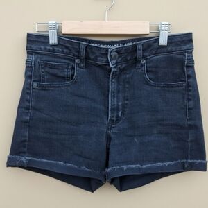 American Eagle Super High-Rise Shortie - Black Raw Hem - Size 4